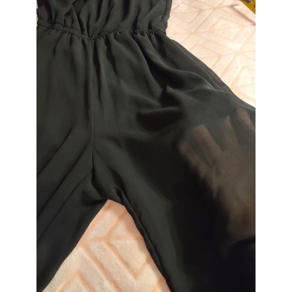 Iris Romper Pant/Shorts Size M Black Sleeveless Partially Sheer - Picture 6 of 9